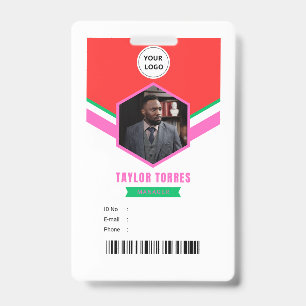Taylor   Employee Photo ID Company manager Badge