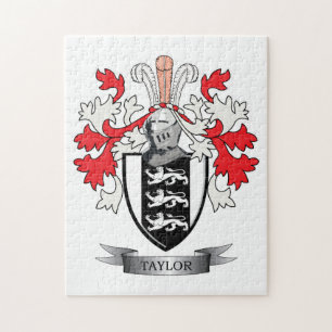 Taylor Family Crest Coat of Arms Jigsaw Puzzle