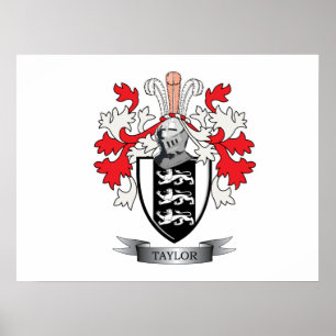 Taylor Family Crest Coat of Arms Poster