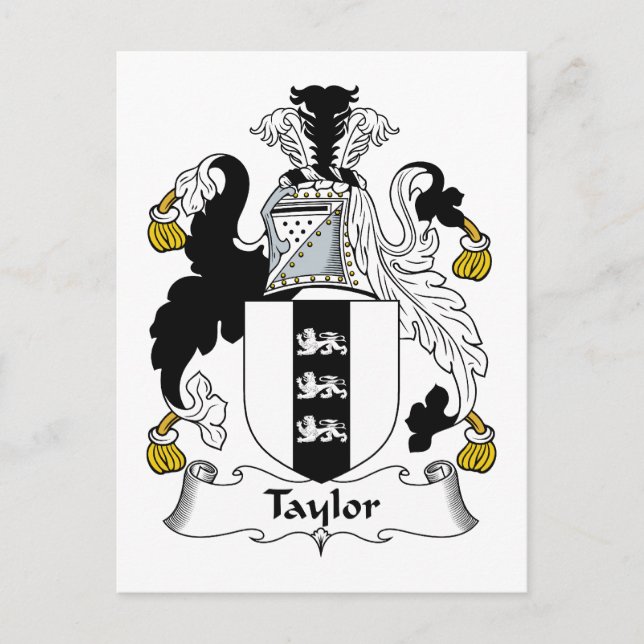 Taylor Family Crest Postcard (Front)