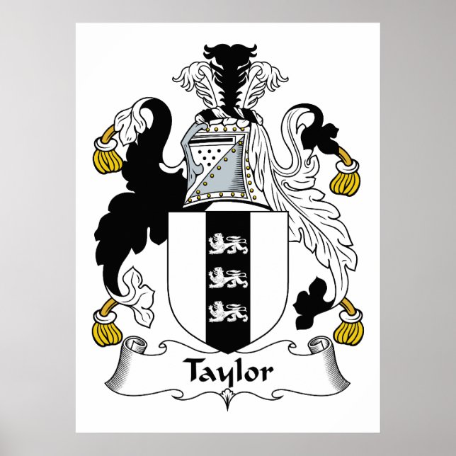 Taylor Family Crest Poster (Front)