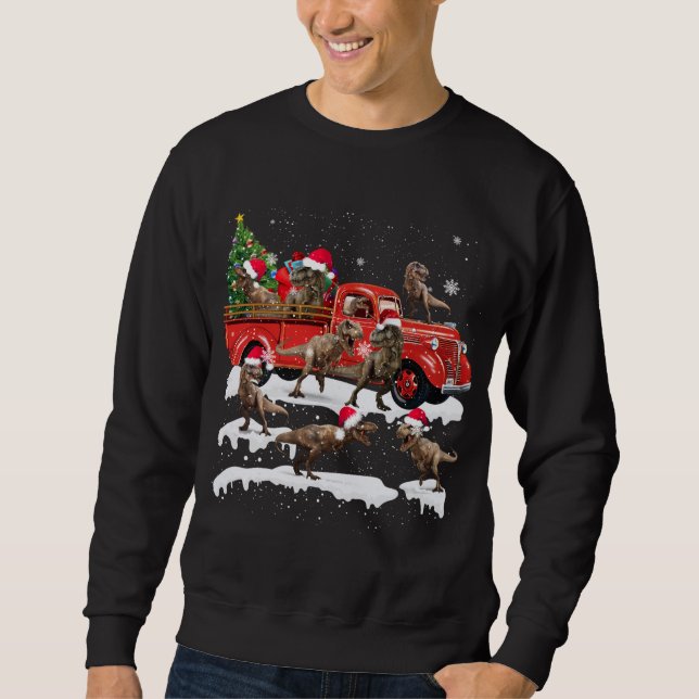 Taylor Family Ugly Christmas Sweater Red Truck Fun (Front)