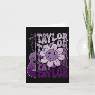 Taylor First Name I Love Taylor Girl Groovy 80's V Card