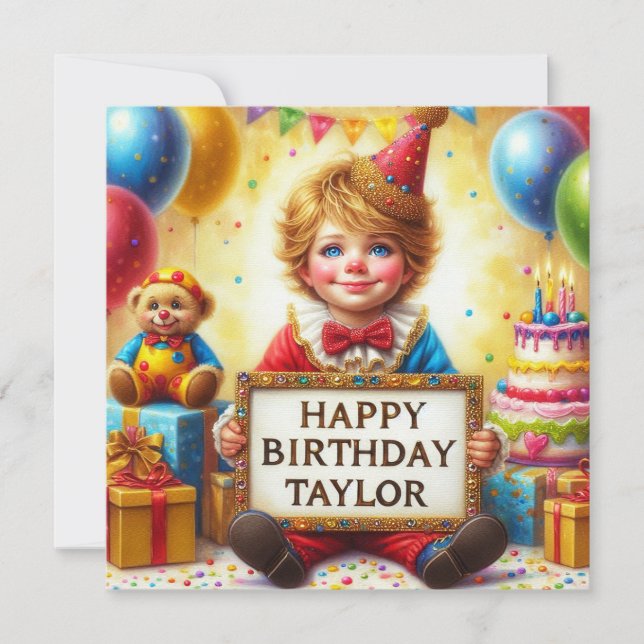 ~ TAYLOR ~ Happy Birthday ~ Clown Costume ~ (Front)