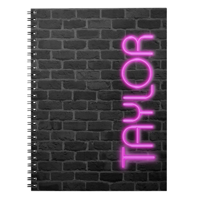TAYLOR In PINK Neon Lights  Notebook (Front)
