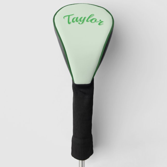 Taylor Name In Green, Golf Head Cover (Front)