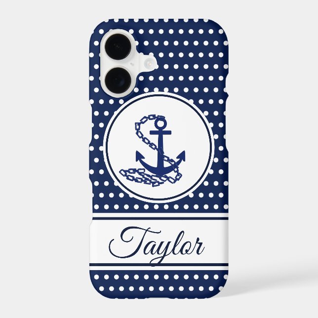 Taylor, Name Template Anchor Symbol Maritime Style iPhone Case (Back)