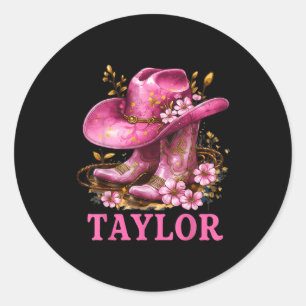 Taylor Outfit Cowgirl Boots Youth Women Teen Girls Classic Round Sticker