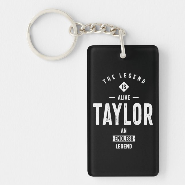 Taylor Personalised Name Birthday Gift Key Ring (Front)