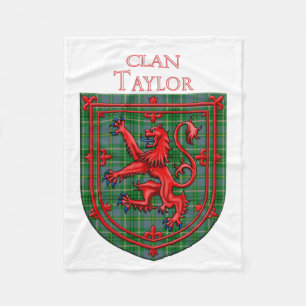 Taylor Tartan Scottish Plaid Lion Rampant Fleece Blanket
