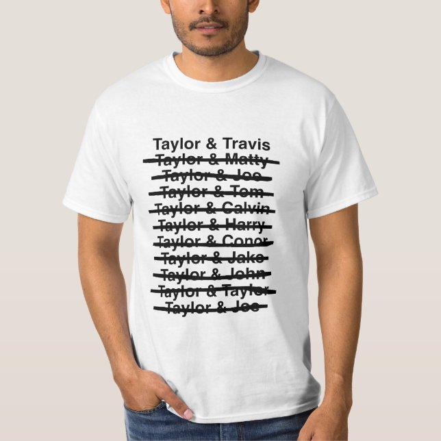 Taylor & Travis 02 (Black Text / Black Line) T-Shirt (Front)