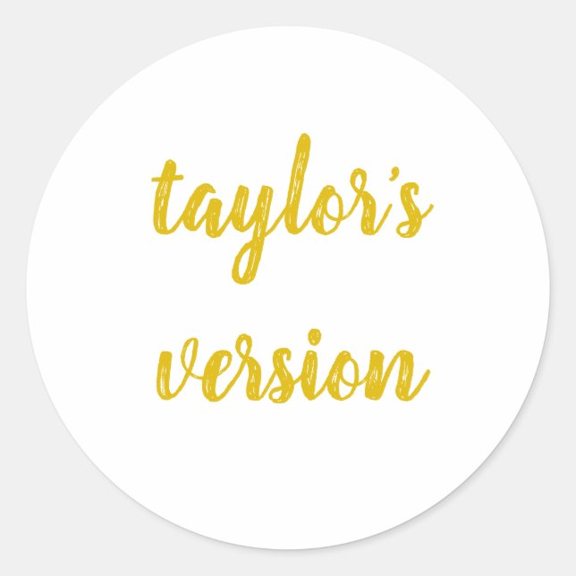 taylor's version classic round sticker (Front)