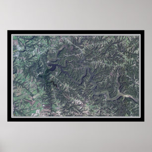 Taylorsville Lake Kentucky Satellite Poster Map