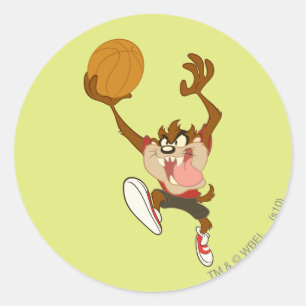 TAZ™ Basketball Layup Classic Round Sticker