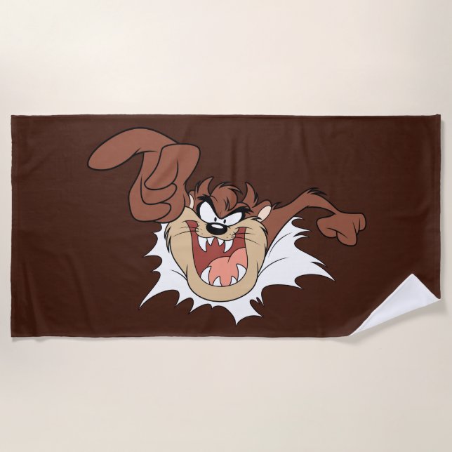 TAZ™ Bursting Through Page Beach Towel (Front)