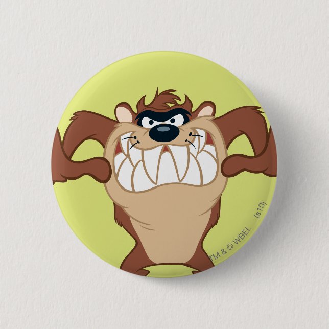 TAZ™ Clenched Tooth Grin 6 Cm Round Badge (Front)
