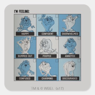 TAZ™ Emotion Checkbox Square Sticker