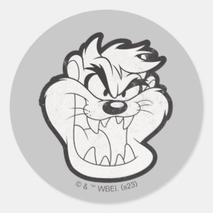 TAZ™ Evil Grin Badge Classic Round Sticker