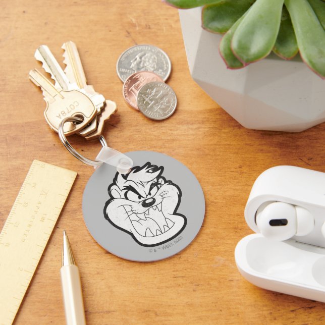 TAZ™ Evil Grin Badge Key Ring (Desk)