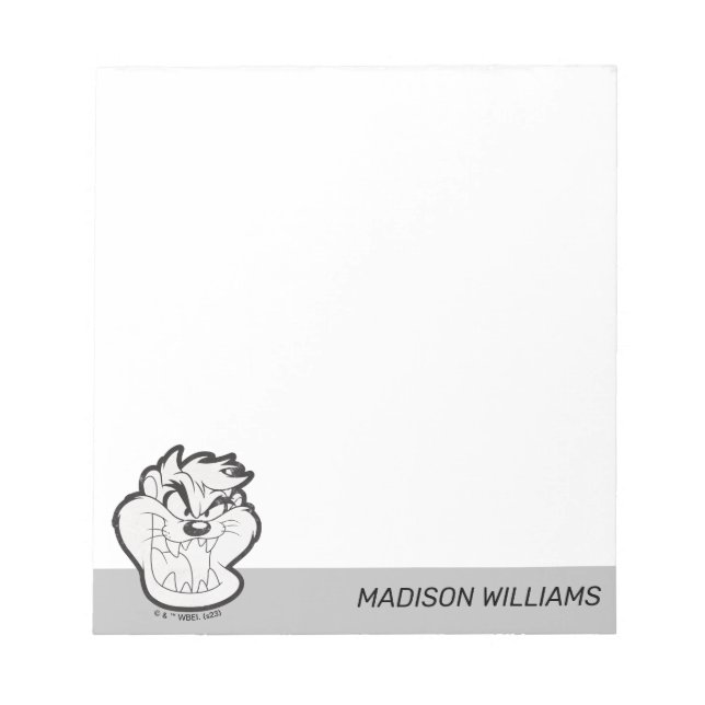TAZ™ Evil Grin Badge Notepad (Front)