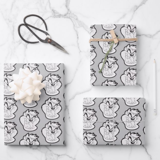 TAZ™ Evil Grin Badge Wrapping Paper Sheet (Front)