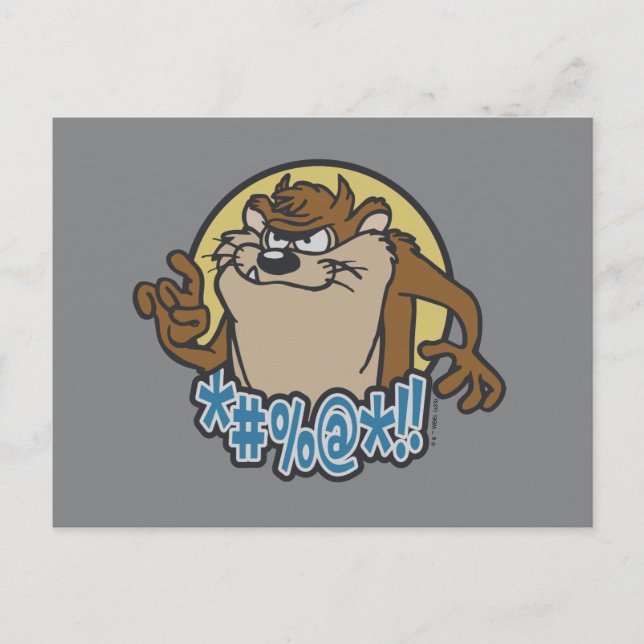 TAZ™ Expletive Circle Graphic Postcard (Front)