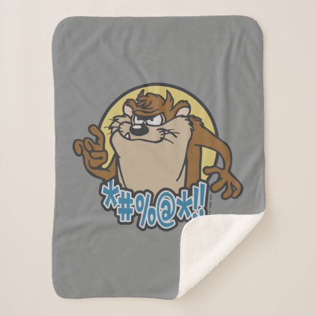 TAZ™ Expletive Circle Graphic Sherpa Blanket (Front)