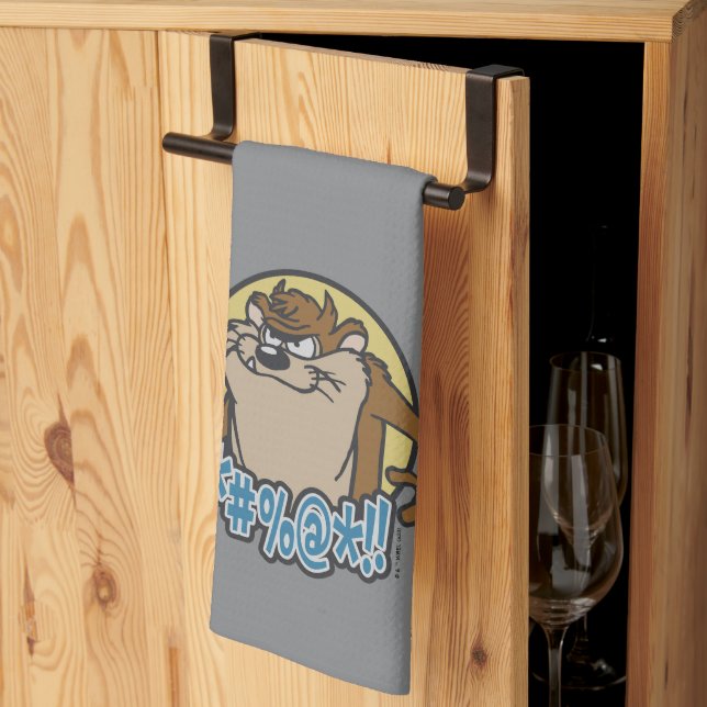 TAZ™ Expletive Circle Graphic Tea Towel (Thirds Fold)