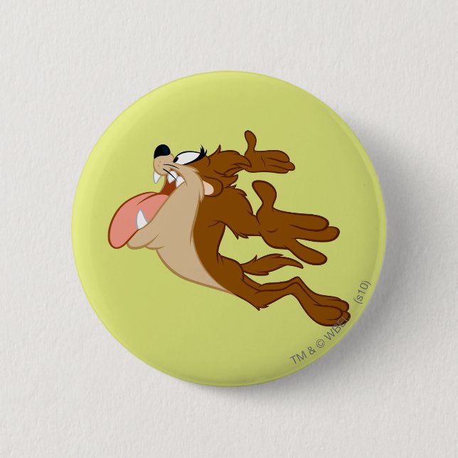 TAZ™ flying through the air 6 Cm Round Badge (Front)
