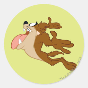TAZ™ flying through the air Classic Round Sticker