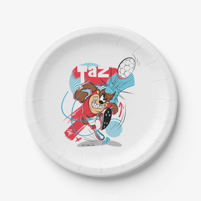 TAZ™ Headbutting Soccer Ball Paper Plate (Front)