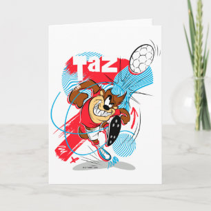 Taz Headbutting Soccer Ball T Shirt Card