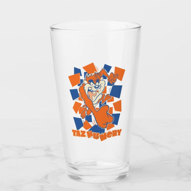 TAZ™ Hungry Smashing Through Chequered Glass (Front)