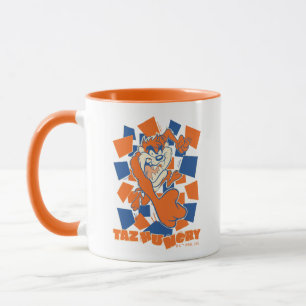 TAZ™ Hungry Smashing Through Chequered Mug