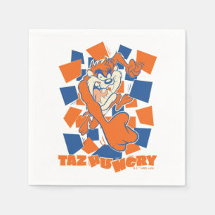 TAZ™ Hungry Smashing Through Chequered Napkin