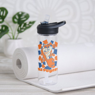 TAZ™ Hungry Smashing Through Chequered Water Bottle