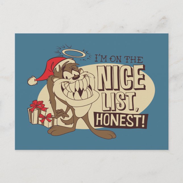 TAZ™- I'm On The Nice List Postcard (Front)