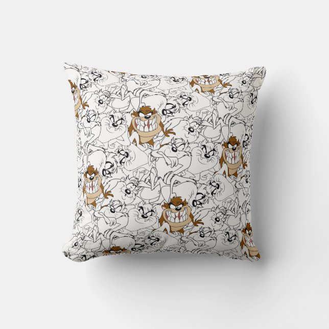 TAZ™ Line Art Colour Pop Pattern Cushion (Front)