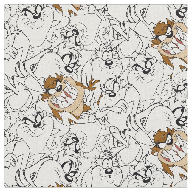 TAZ™ Line Art Colour Pop Pattern Fabric (Close Up)