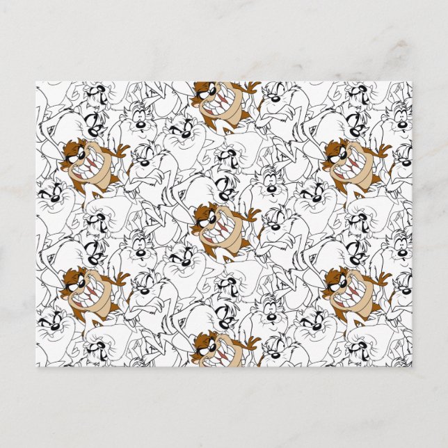 TAZ™ Line Art Colour Pop Pattern Postcard (Front)