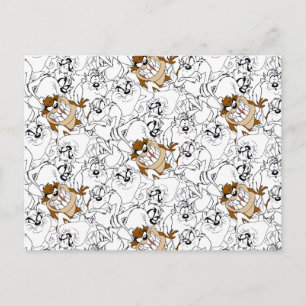 TAZ™ Line Art Colour Pop Pattern Postcard