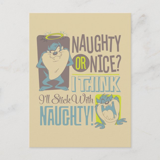 TAZ™- Naughty or Nice? Holiday Postcard (Front)