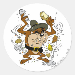 TAZ™ Ploughing Down Classic Round Sticker