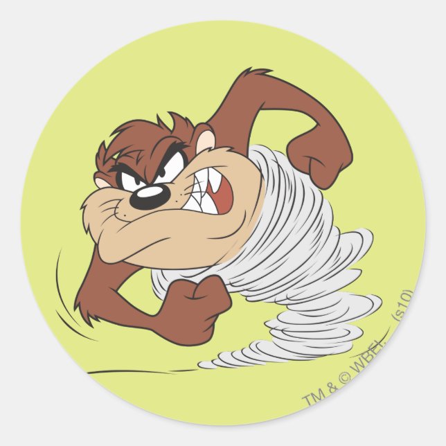 TAZ™ spinning fast Classic Round Sticker (Front)