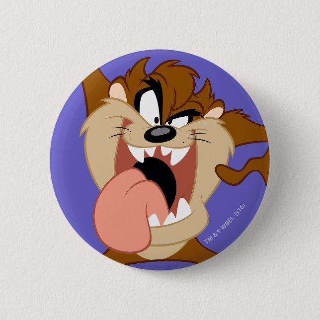 TAZ™ | Sticking His Tongue Out 6 Cm Round Badge (Front)