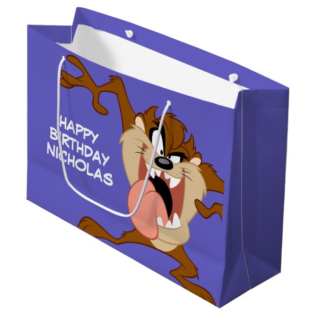 TAZ™ | Sticking His Tongue Out Large Gift Bag (Front Angled)