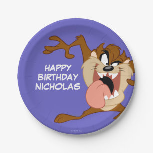 TAZ™   Sticking His Tongue Out Paper Plate