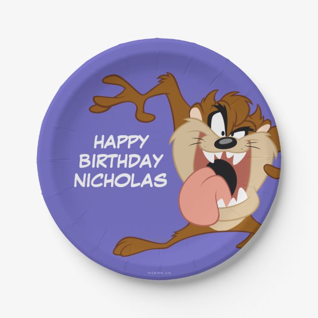 TAZ™ | Sticking His Tongue Out Paper Plate (Front)