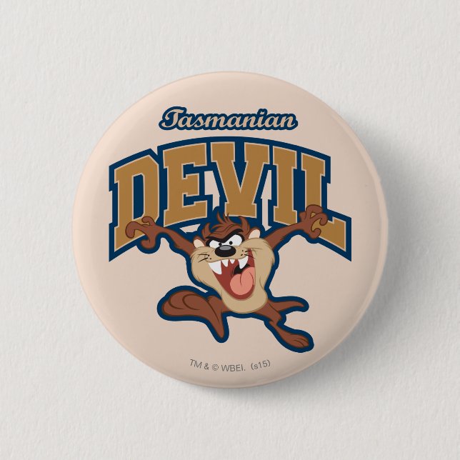 TAZ™ Tasmanian Devil Patch 6 Cm Round Badge (Front)