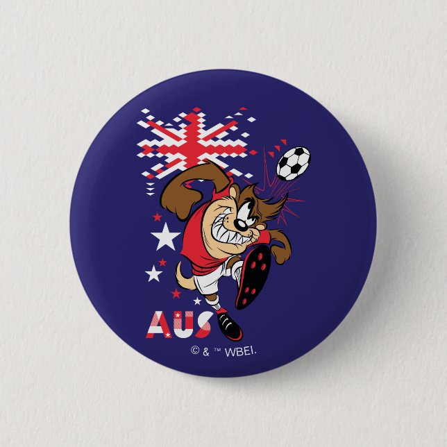 TAZ™ Team Australia Soccer Graphic 6 Cm Round Badge (Front)